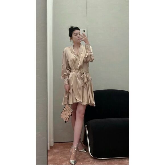 Zimmermann silk wrap mini dress crème size 2(AU12/US8) - Picture 3 of 7